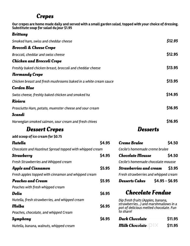 Cecile's French Corner - Mount Dora, FL menu_pic