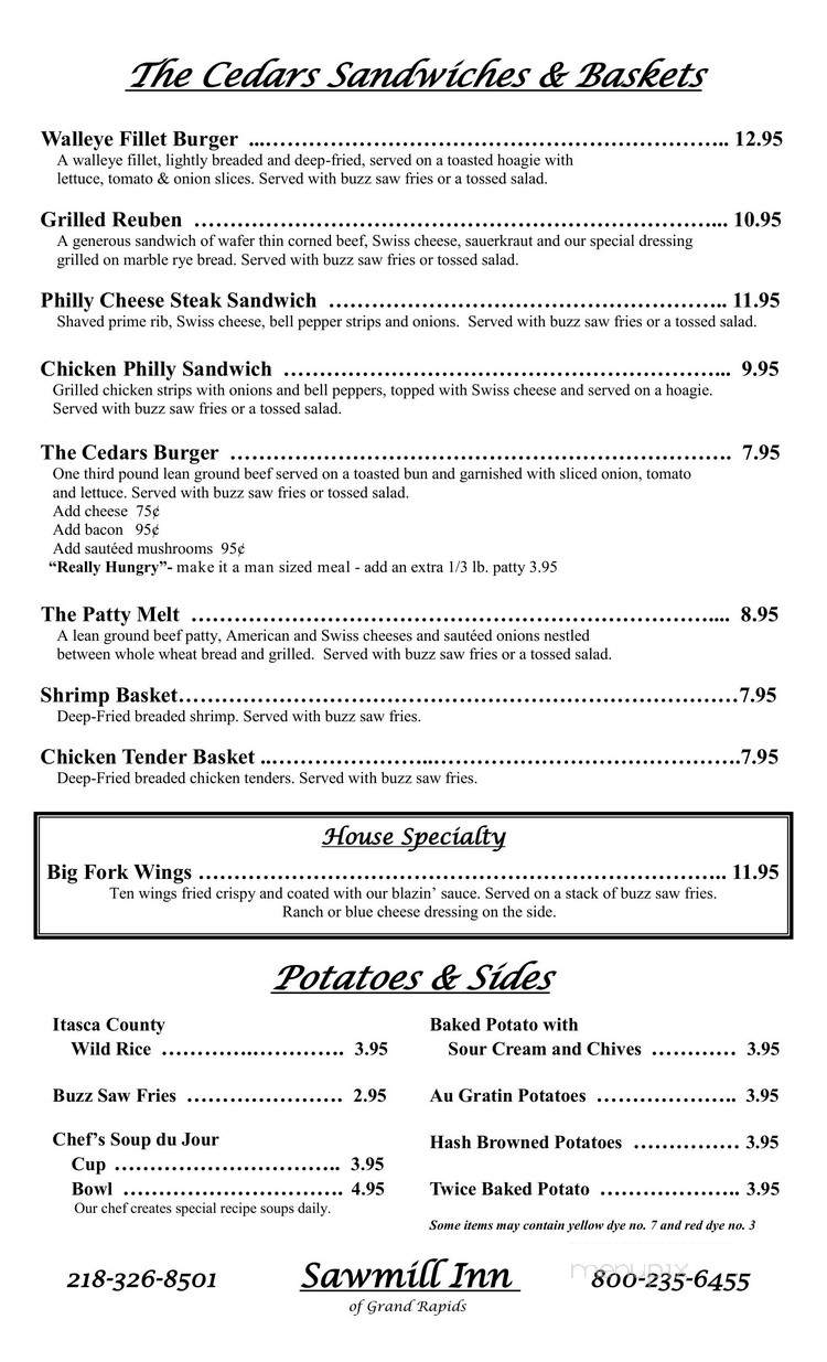 D J's Balsam Cafe - Bovey, MN menu_pic