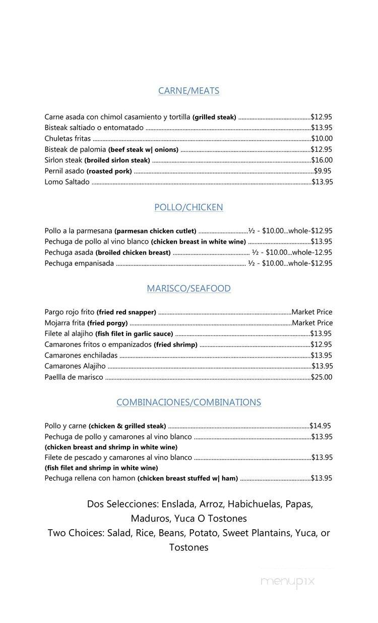 Ilobasco Restaurant - Elizabeth, NJ menu_pic