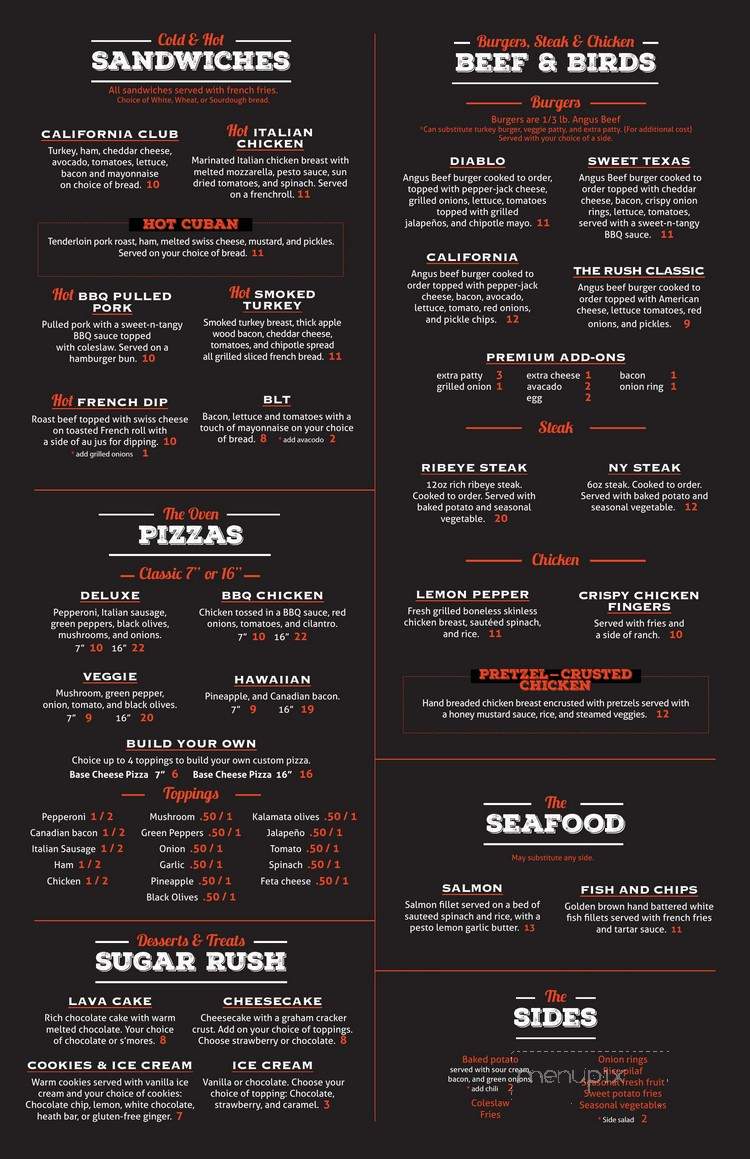 The Rush Bar And Grill - Lake Forest, CA menu_pic