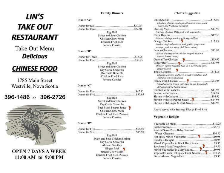 Lin's Takeout Restaurant - Westville, NS