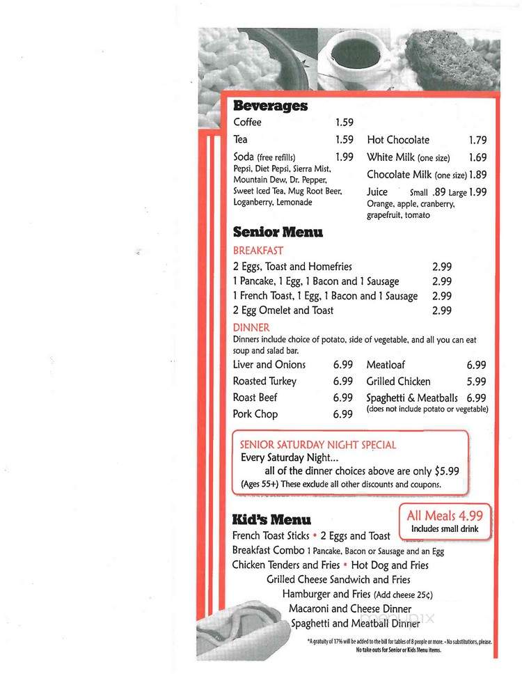 Country Club Family Restaurant - Medina, NY menu_pic