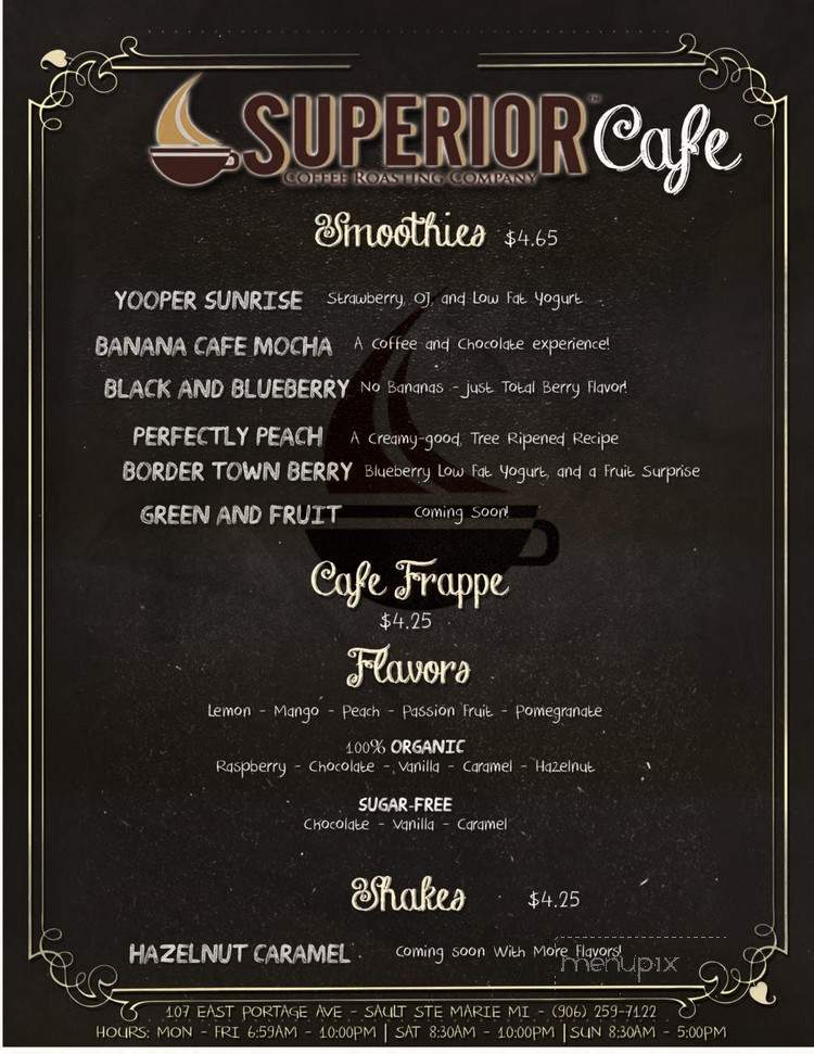 Superior Cafe - Sault Ste Marie, MI menu_pic