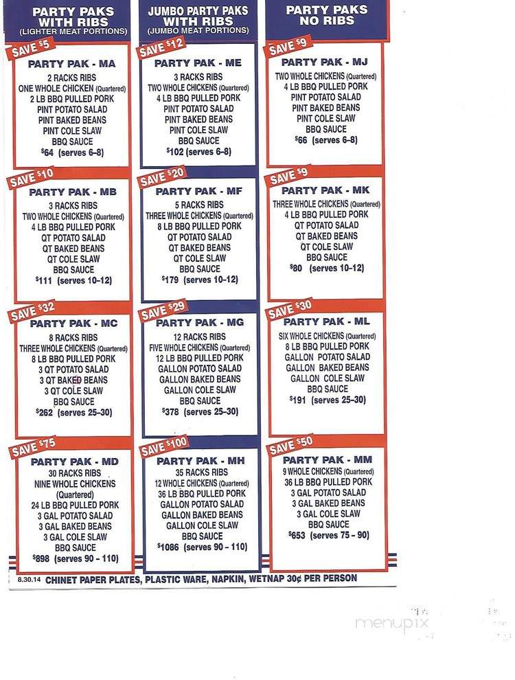Michelbob's Championship Ribs - Marco Island, FL menu_pic