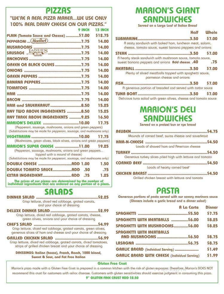 Marion's Piazza - Dayton, OH menu_pic