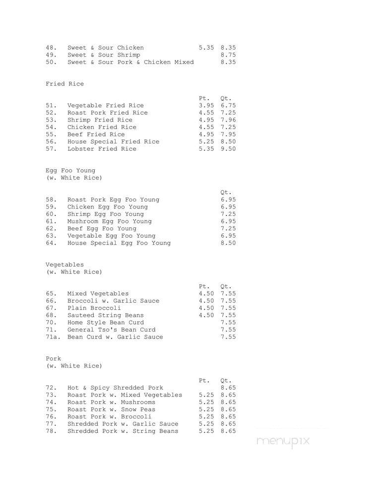 China Taste - Ephrata, PA menu_pic