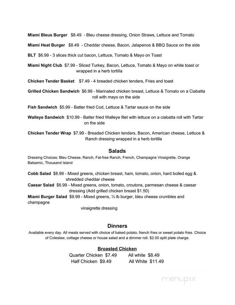 Little Miami - Caledonia, MN menu_pic