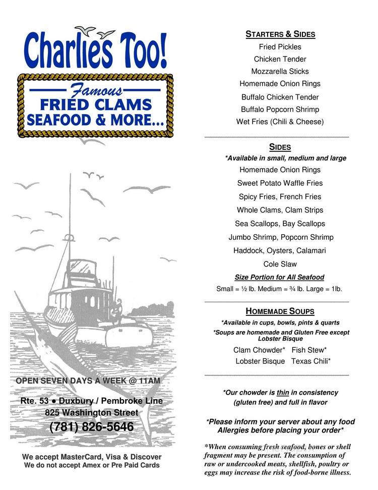 Charlie's Too - Pembroke, MA menu_pic