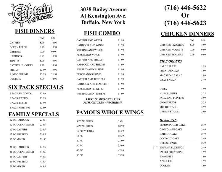 Captain of the Sea - Buffalo, NY menu_pic