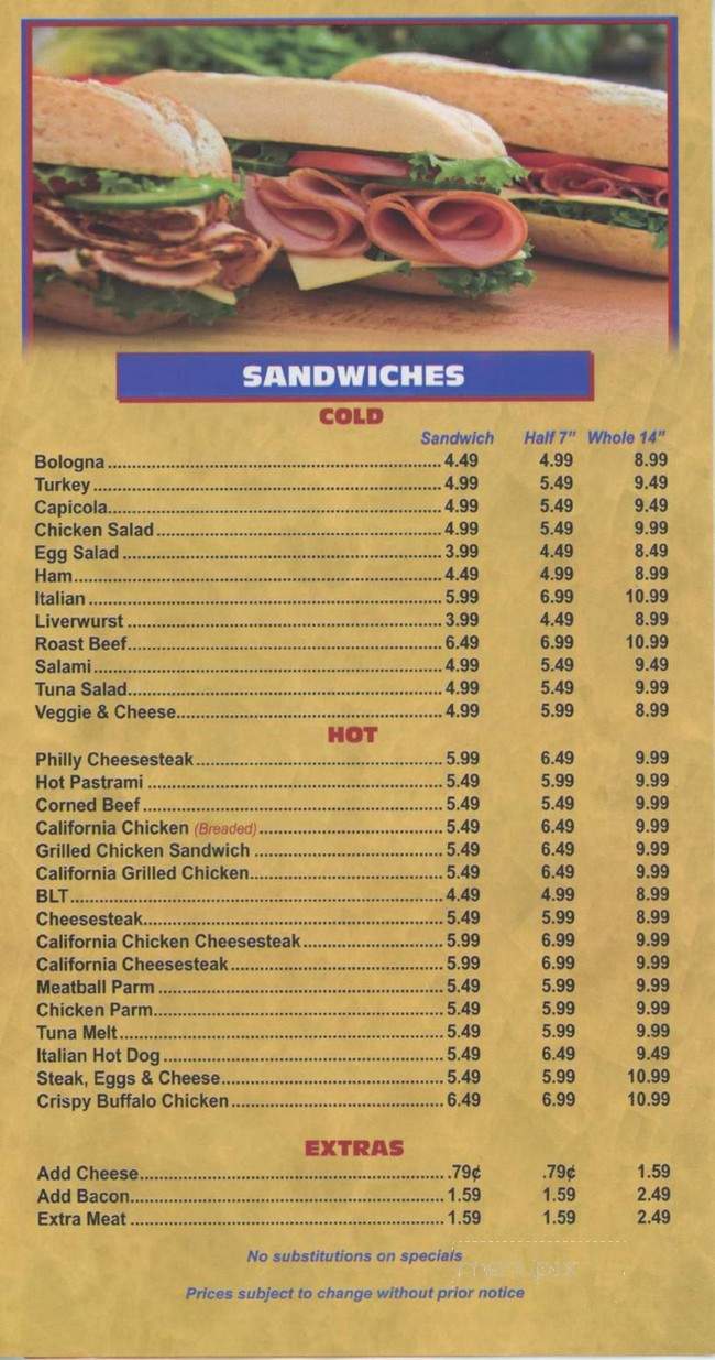 88 West Deli & Grocery - Brick, NJ menu_pic