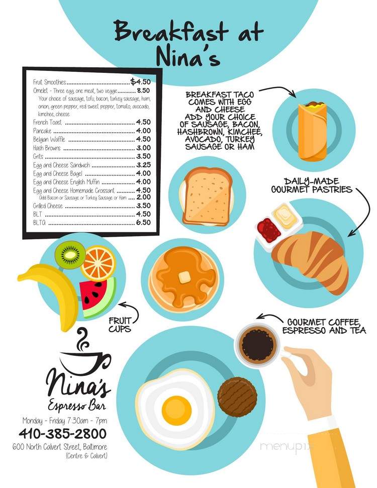 Nina's Espresso Bar - Baltimore, MD menu_pic