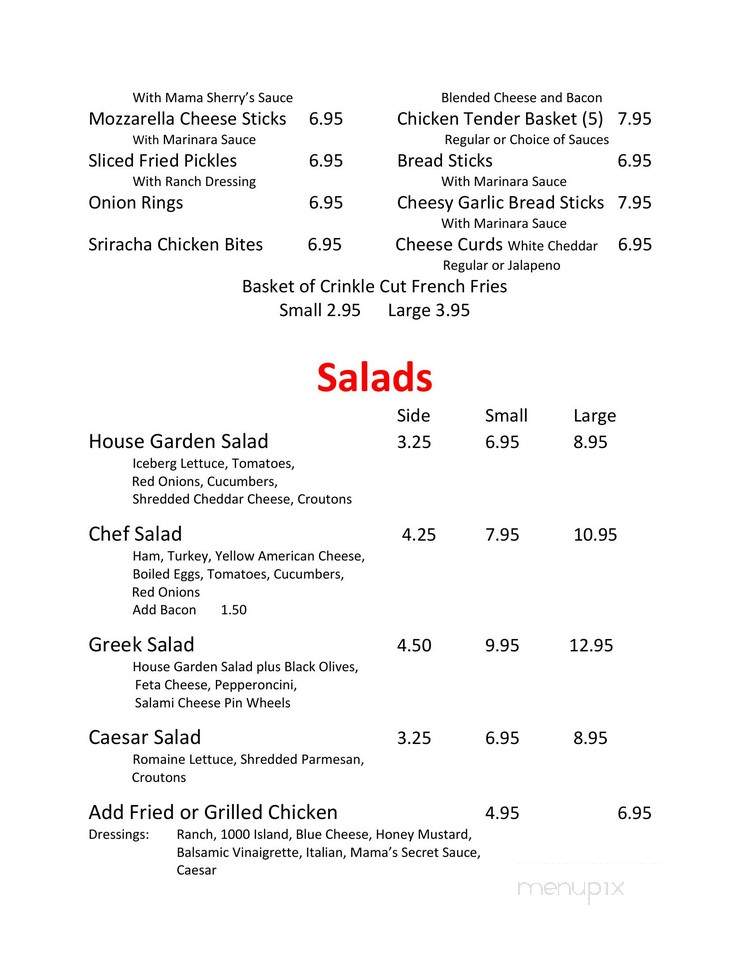 Mama Sherry's Pizza, Wings & Things - Destin, FL menu_pic