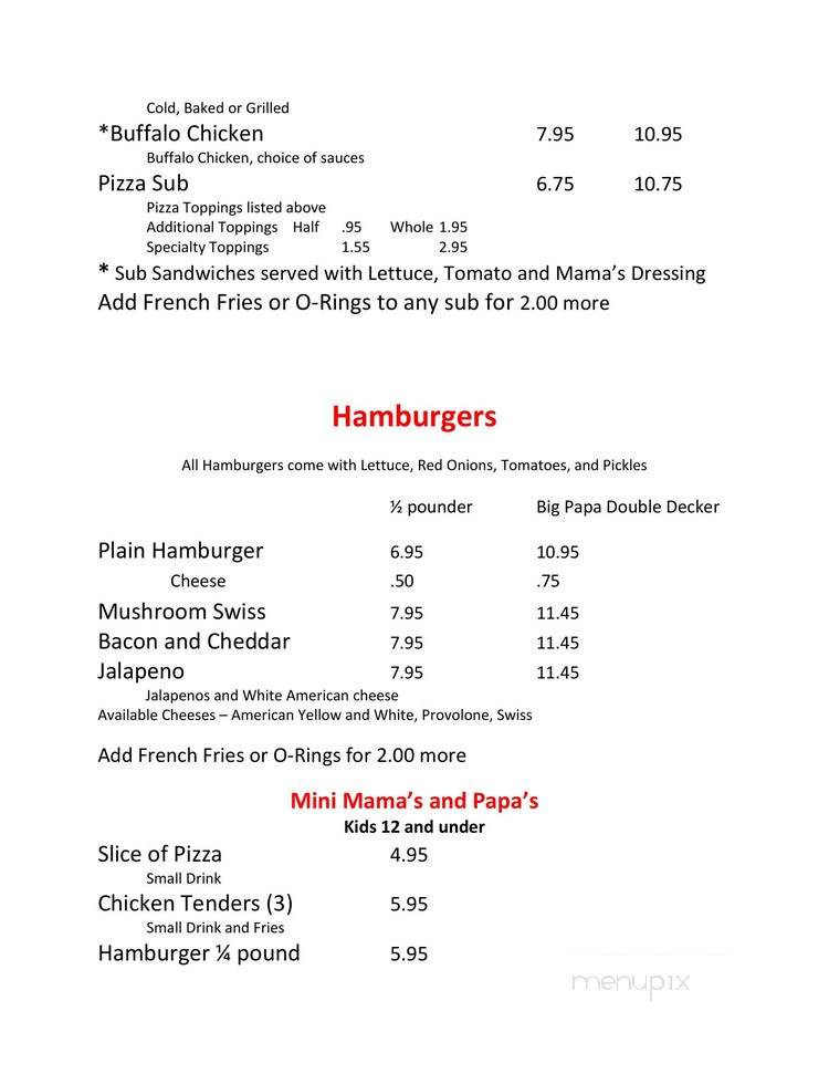 Mama Sherry's Pizza, Wings & Things - Destin, FL menu_pic