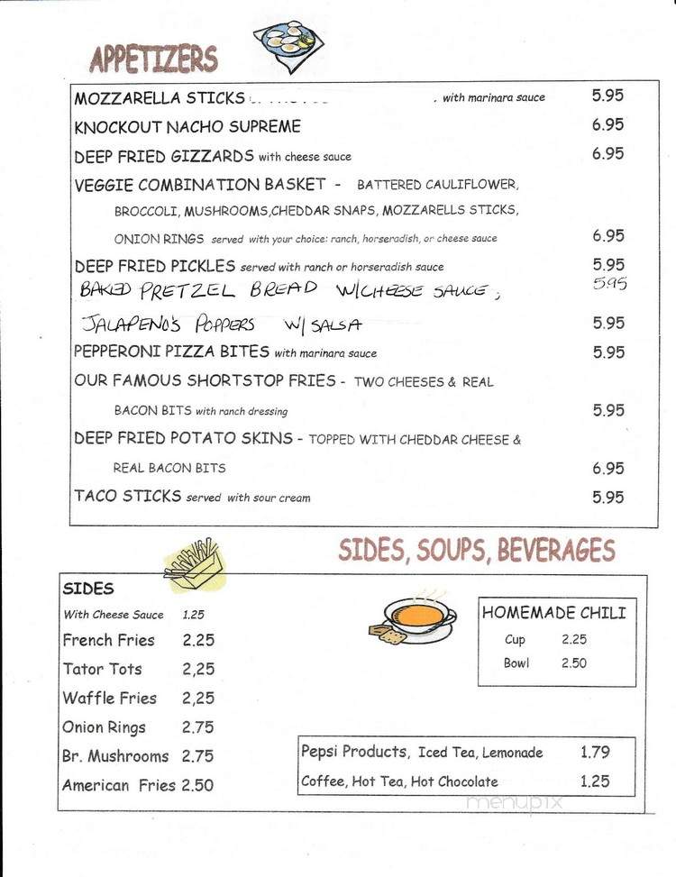 Shortstop Inn - Wakarusa, IN menu_pic