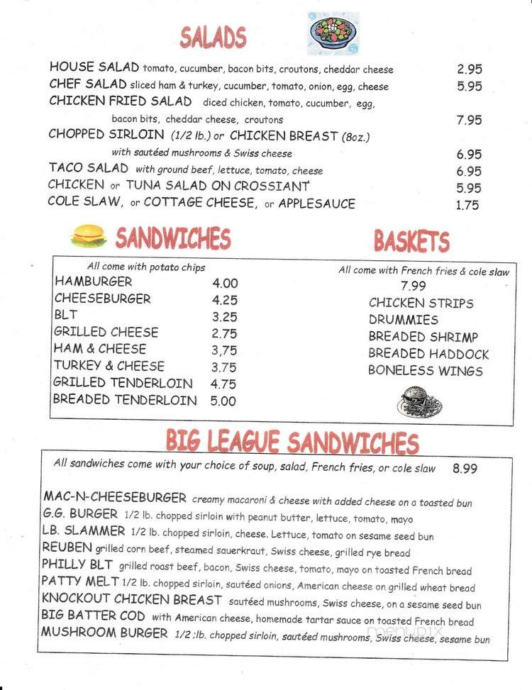 Shortstop Inn - Wakarusa, IN menu_pic