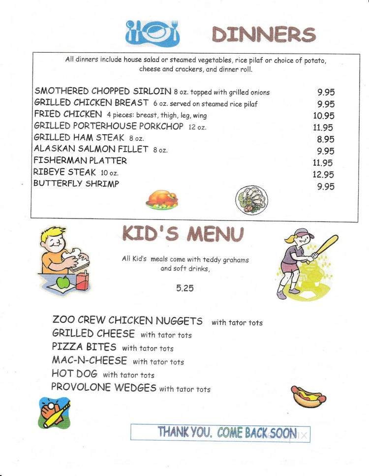 Shortstop Inn - Wakarusa, IN menu_pic