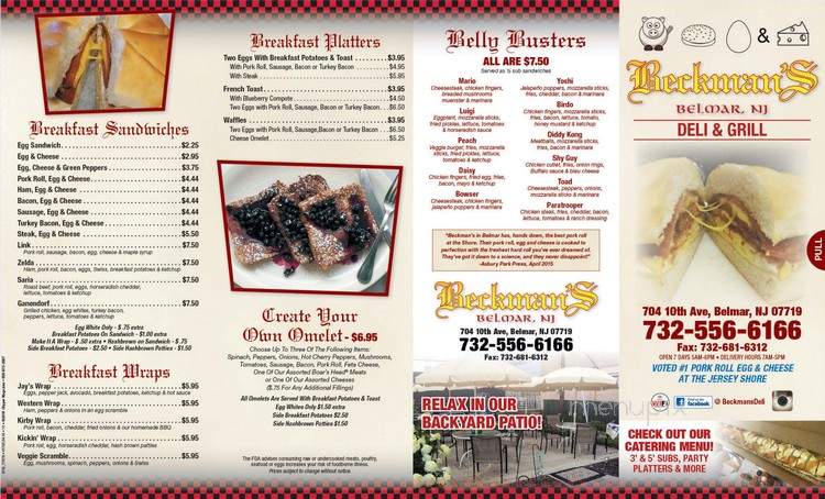 Beckman's Deli - Belmar, NJ menu_pic