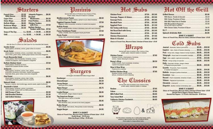 Beckman's Deli - Belmar, NJ menu_pic
