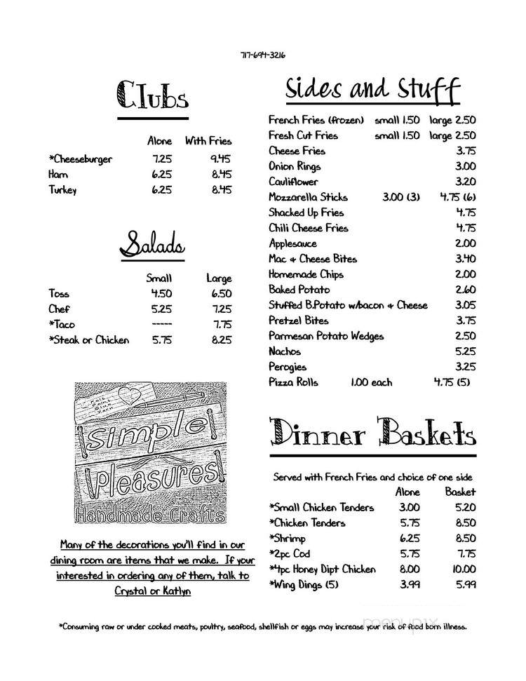 The Sugar Shack - Richfield, PA menu_pic