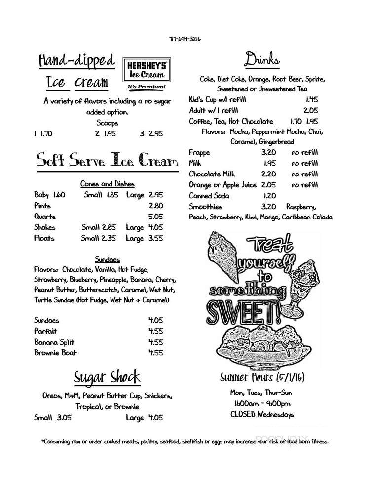The Sugar Shack - Richfield, PA menu_pic