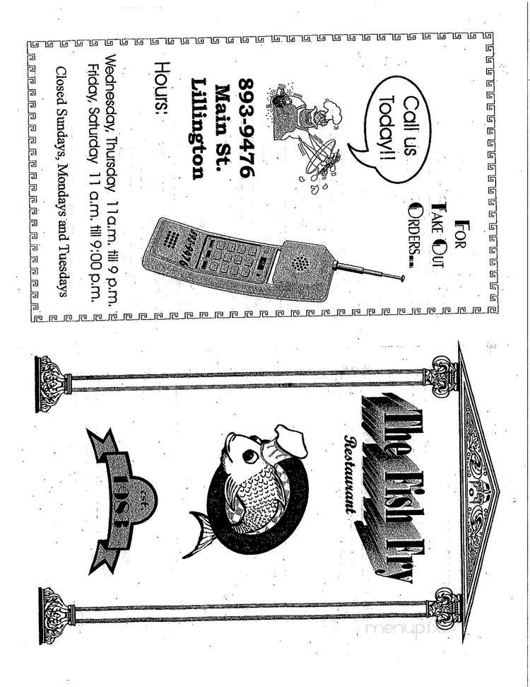 Fish Fry - Lillington, NC menu_pic