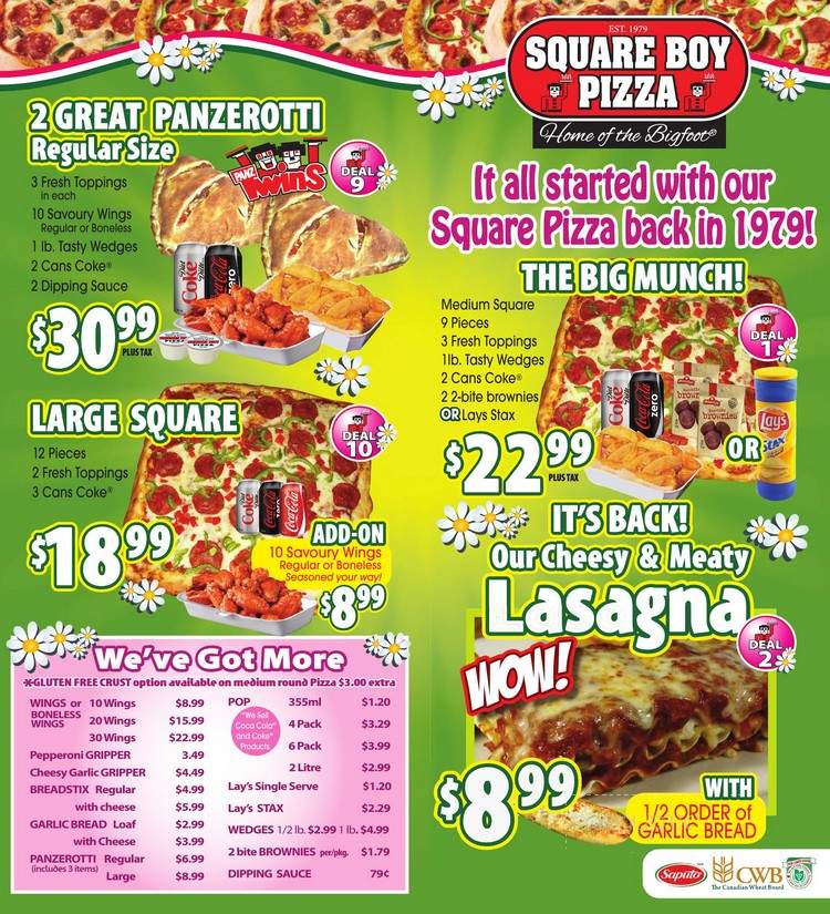 Square Boy Pizza Subs & Wings - Orillia, ON