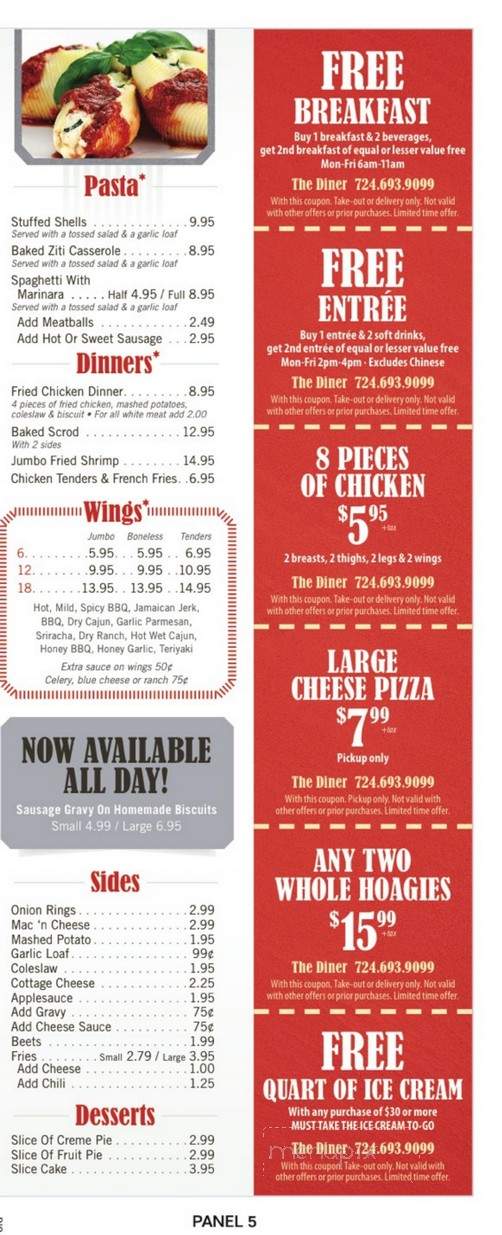 The Diner, Oakdale - Oakdale, PA menu_pic