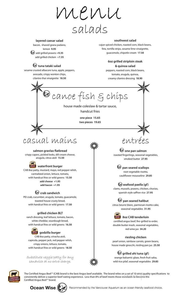 Blue Canoe Grill - Erieville, NY menu_pic