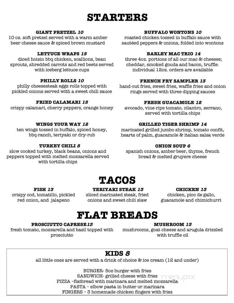 The Barley House - Thornwood, NY menu_pic