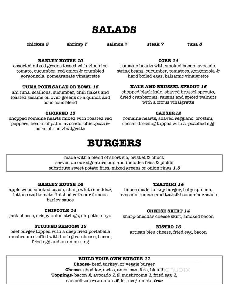 The Barley House - Thornwood, NY menu_pic