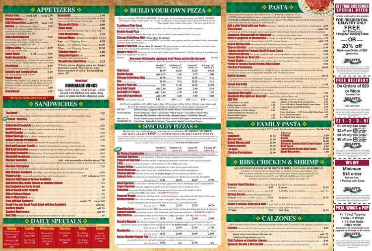 Rosati's Pizza Of Streamwood - Streamwood, IL menu_pic