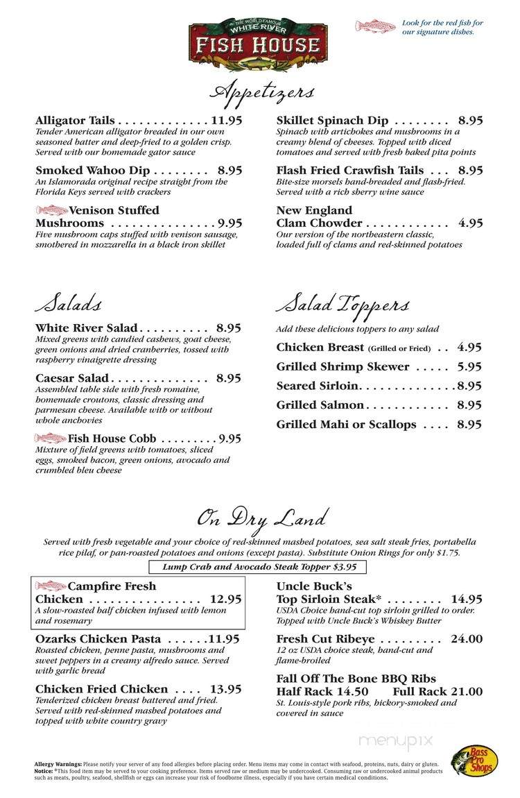 White River Fish House - Branson, MO menu_pic