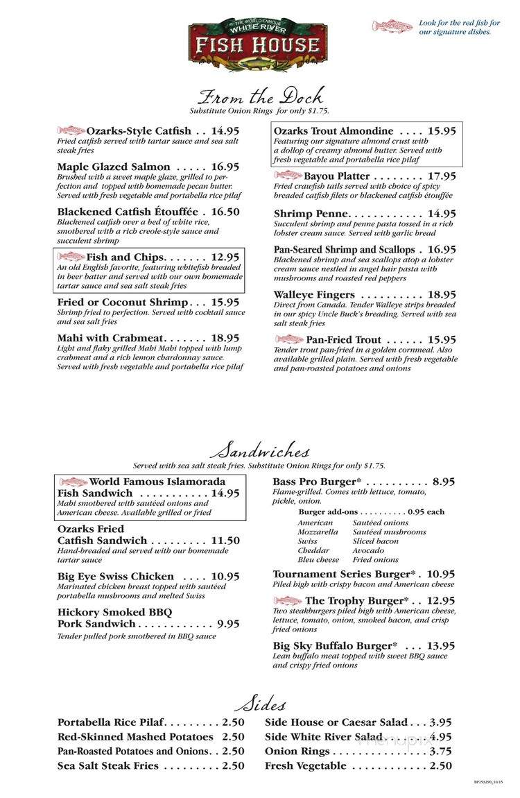 White River Fish House - Branson, MO menu_pic