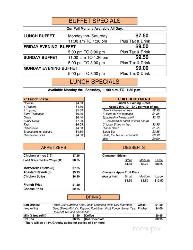 Nick's Pizza - Carlinville, IL menu_pic