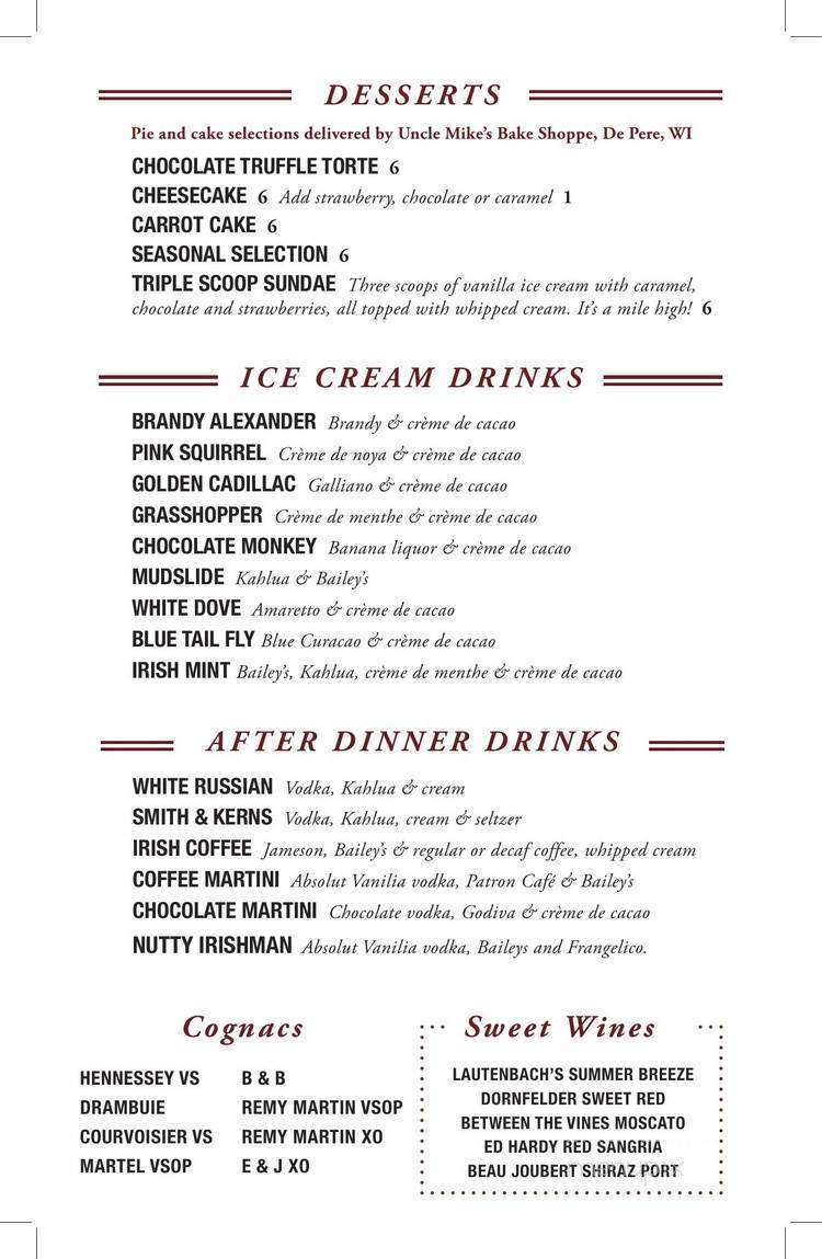 River's Bend Steak & Seafood - Green Bay, WI menu_pic