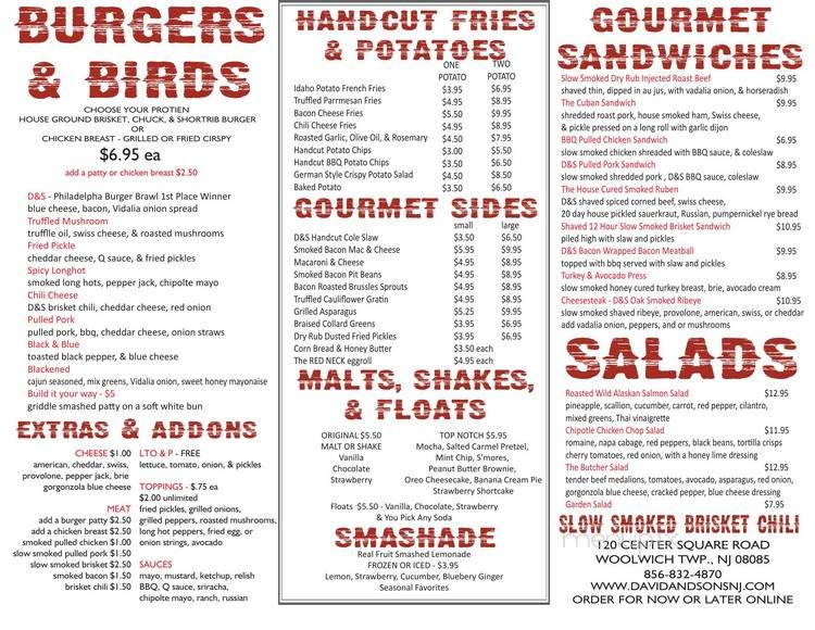 David & Sons - Woolwich Township, NJ menu_pic