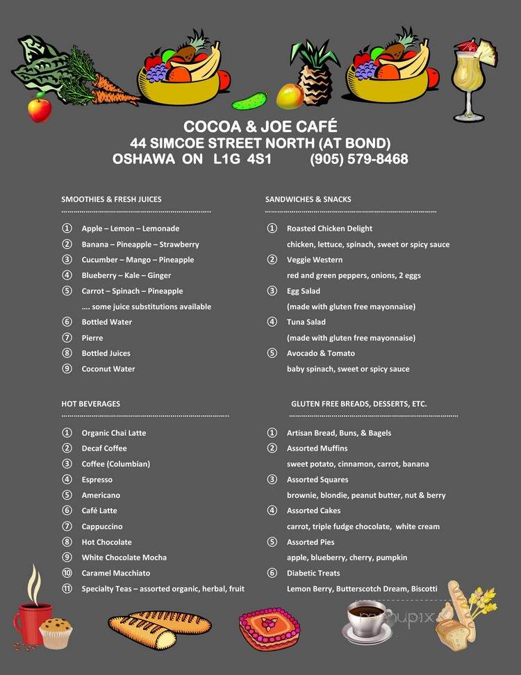 Cocoa & Joe - Oshawa, ON menu_pic