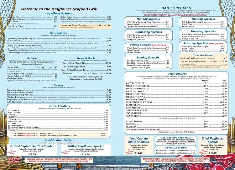 Mayflower Seafood Grill and Oyster Bar - Winterville, NC menu_pic