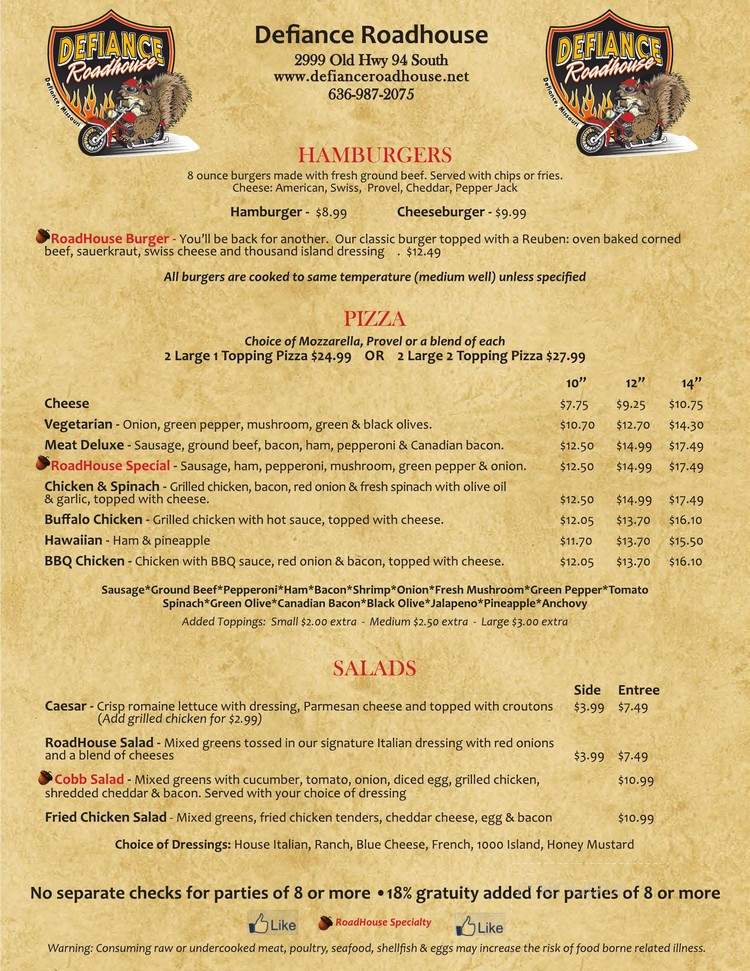 Defiance Roadhouse - Defiance, MO menu_pic