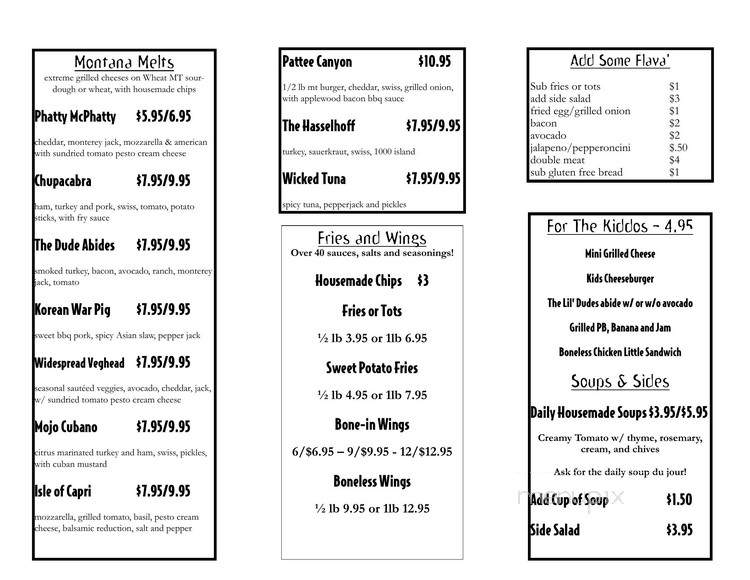 Liquid Planet Grille - Missoula, MT menu_pic