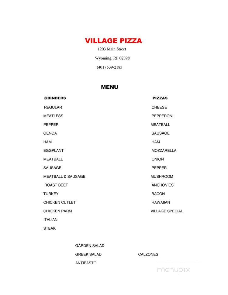 Village Pizza - Wyoming, RI