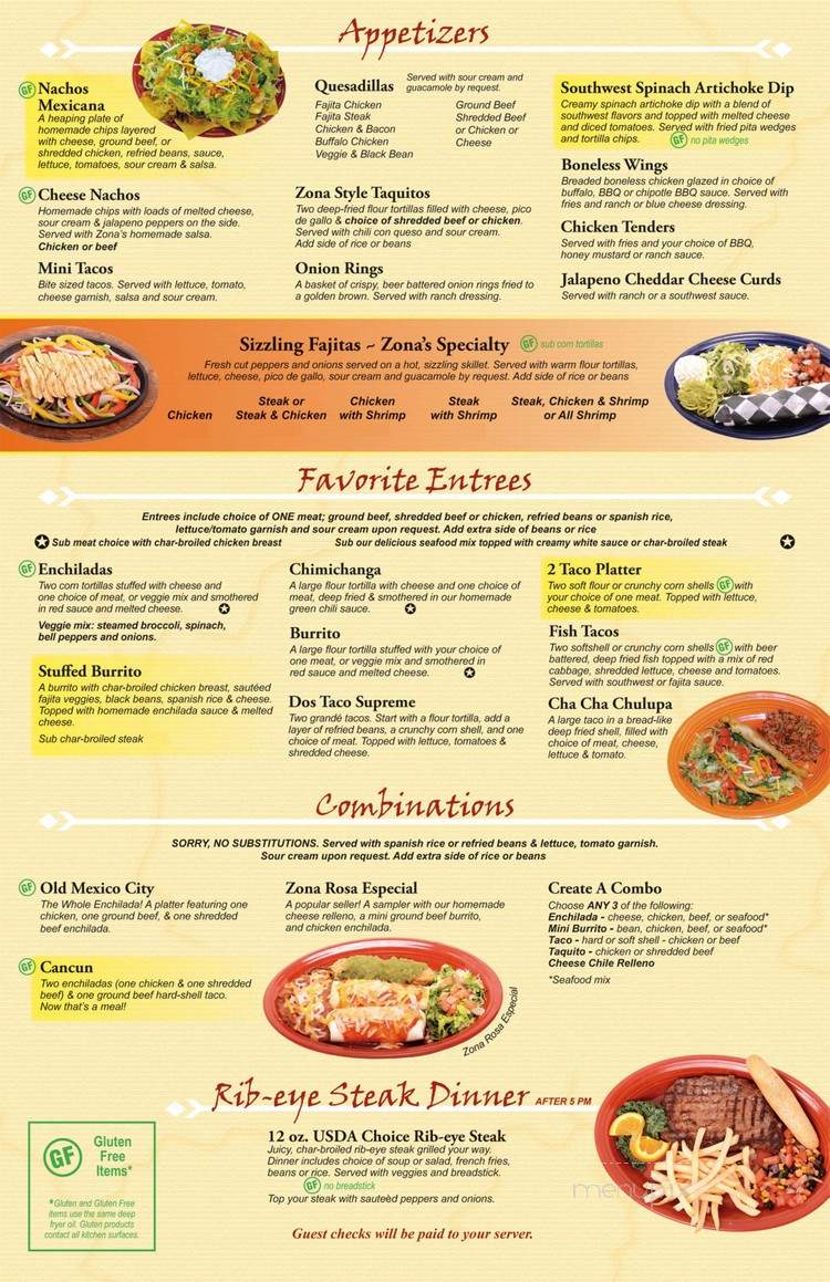 Cafe Zona Rosa - Walker, MN menu_pic