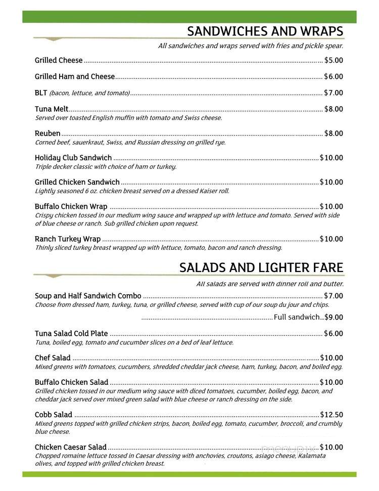 Anthony's Restaurant and Lounge - Elmira, NY menu_pic