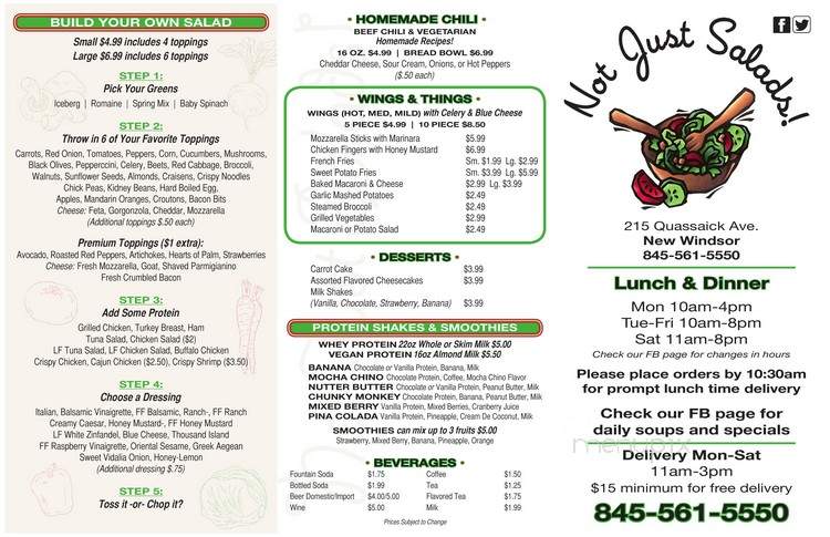Not Just Salads - New Windsor, NY menu_pic