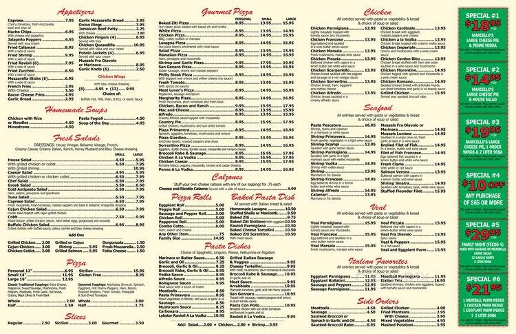 Marcello's Pizzeria & Deli - Verplanck, NY menu_pic