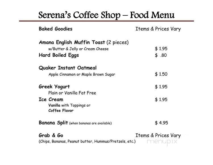 Serena's Coffee Shop - Amana, IA