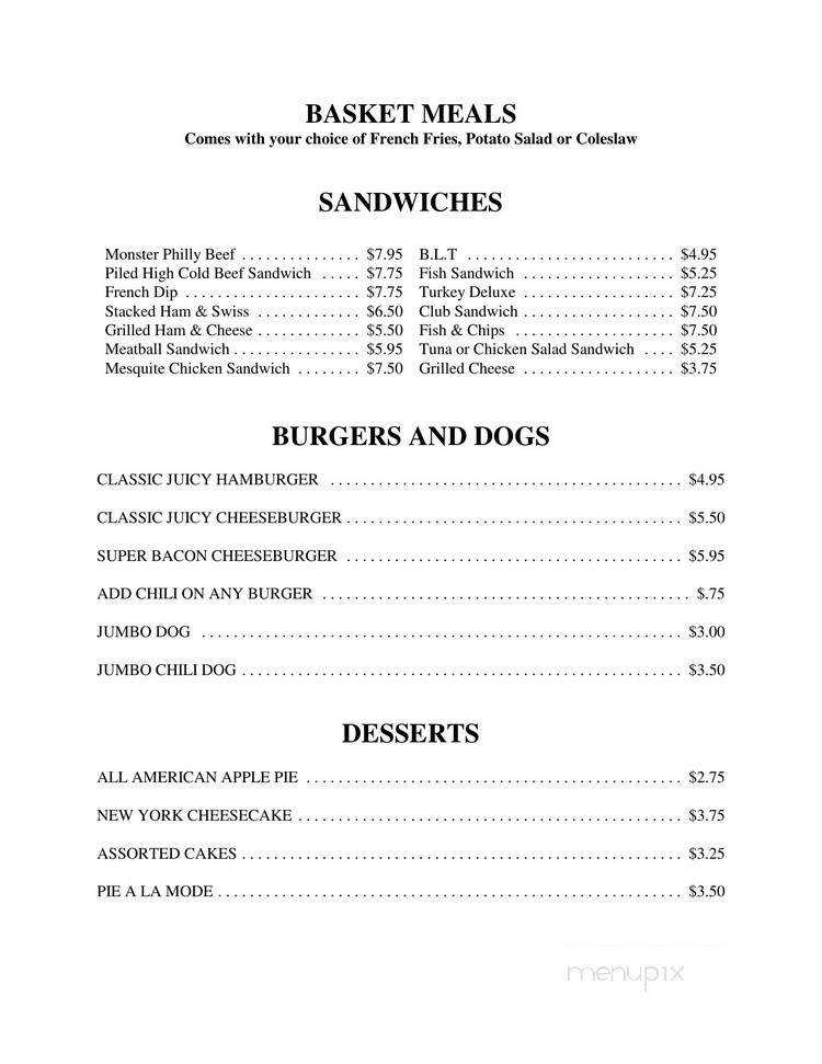 Bucky's Cafe(Bucky's Casino) - Prescott, AZ menu_pic