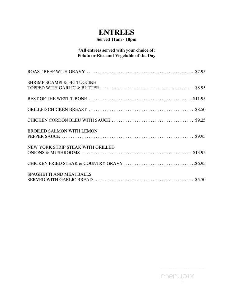 Bucky's Cafe(Bucky's Casino) - Prescott, AZ menu_pic