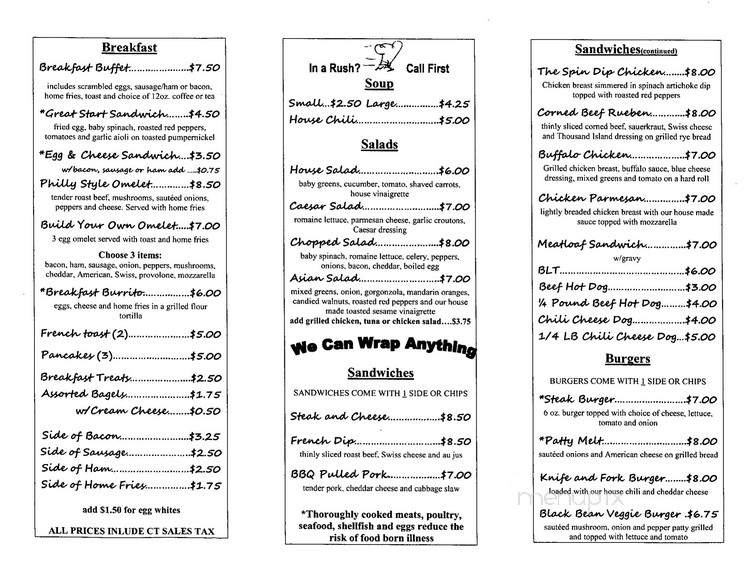 Mark's Restaurant - Enfield, CT menu_pic