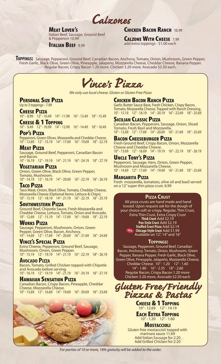 Vinces Restaurant & Pizzeria - Monroe, WI menu_pic